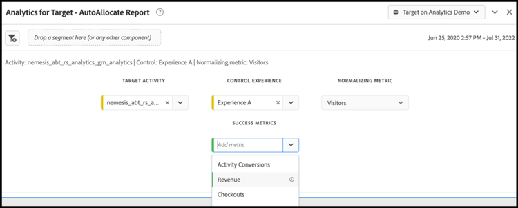 Analytics for Target - Rapporto di allocazione automatica