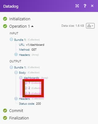 Risposta API Datadog