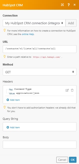 Configurazione API Hubspot