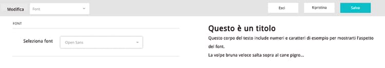 L’opzioneFont sotto il menu Aspetto imposta lo stile per il Brand Portal