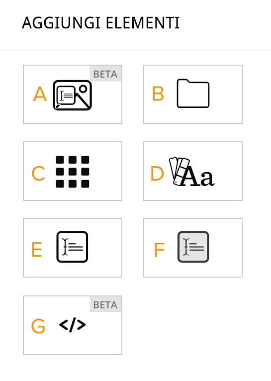 Screenshot dei widget disponibili per tua pagina home di Brand Connect