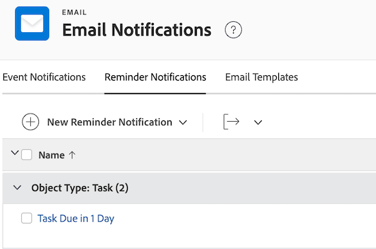 Scheda Notifiche promemoria