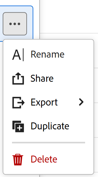 Altro menu sulla visualizzazione con opzioni