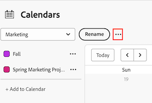 calendario altro menu