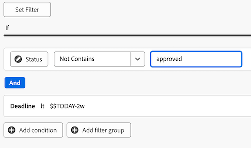esempio di filtro kpi abbandonato