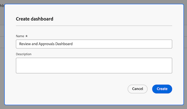 aggiungi nome e descrizione dashboard