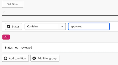 esempio di filtro kpi completato