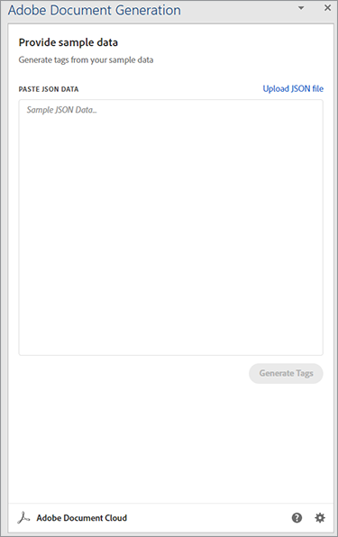 Document Generation Taggerアドインのスクリーンショット
