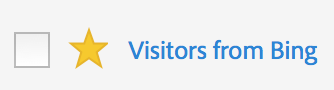 Bing からの訪問者を示す黄色い星。