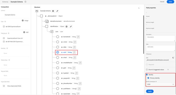 ECID を ID として指定