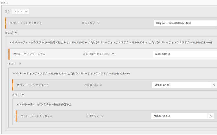 ITP 以外の訪問者のセグメント