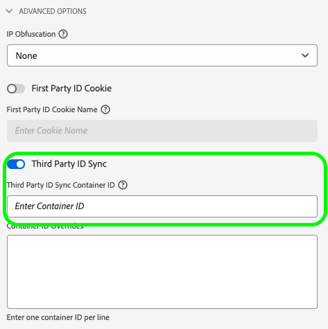 サードパーティ ID 同期を有効にします
