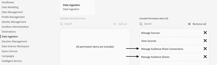 オーディエンス共有接続