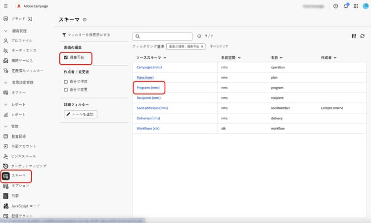 プログラムのカスタム詳細の編集を示すスクリーンショット