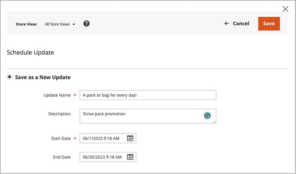 製品アップデートのスケジュール設定