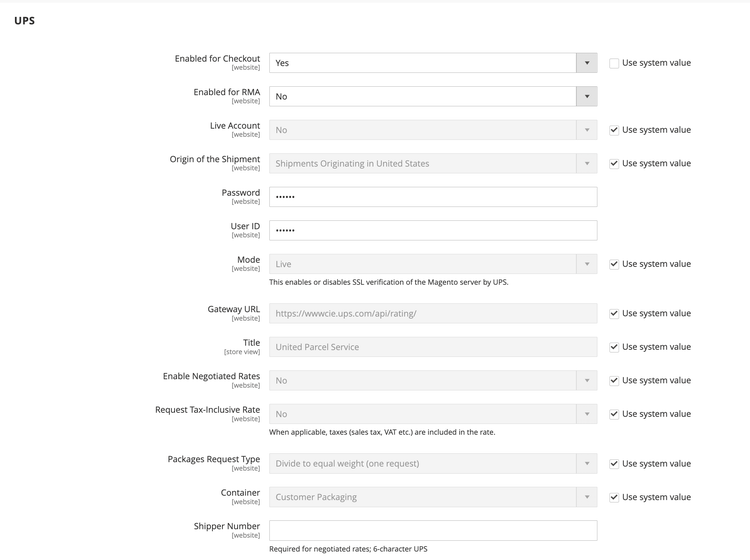 UPS を有効にする