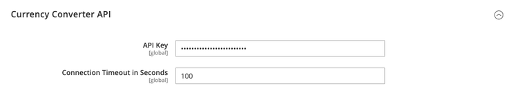 一般設定 – 通貨の設定 – 通貨換算 API オプション