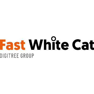 速い白い猫