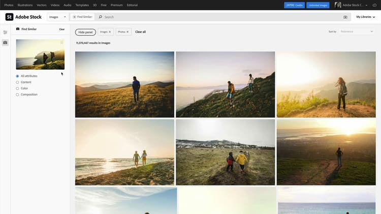Adobeで最適なアセットをより迅速に見つける Stock