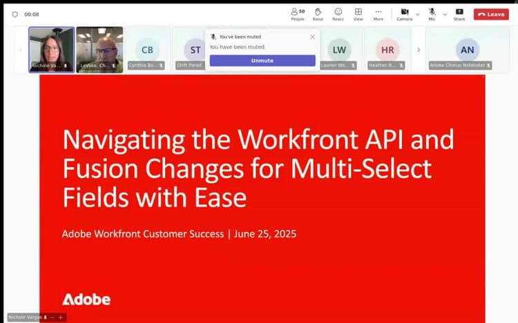 Workfront API と Fusion のナビゲーションが変更され、複数選択フィールドを簡単にナビゲートできる