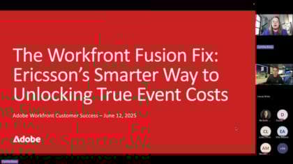 Workfront Fusion の修正 – Ericsson が提供する、真のイベントコストを解放するスマートな方法