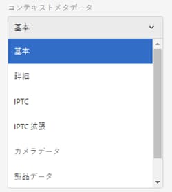 アセットプロパティのタブを表示するコンテキストメタデータコンポーネント