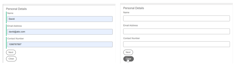 フォームをリセット