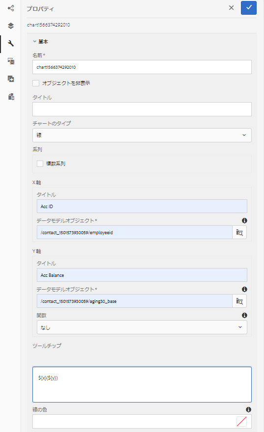 Web チャネルの線グラフの基本プロパティ