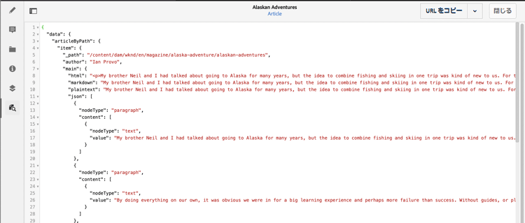 JSON プレビュー