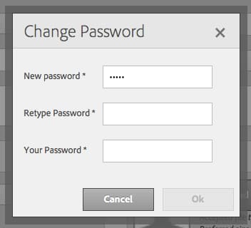パスワードを変更ダイアログ