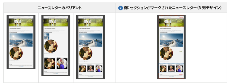 可能なニュースレターのバリアント