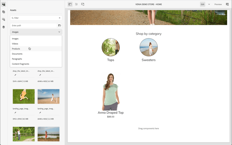 製品タイプを選択