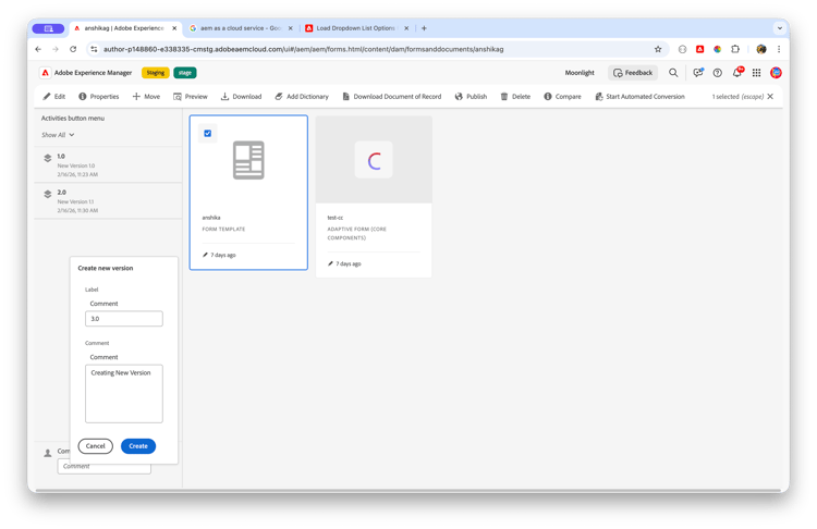 バージョン 2 として保存
