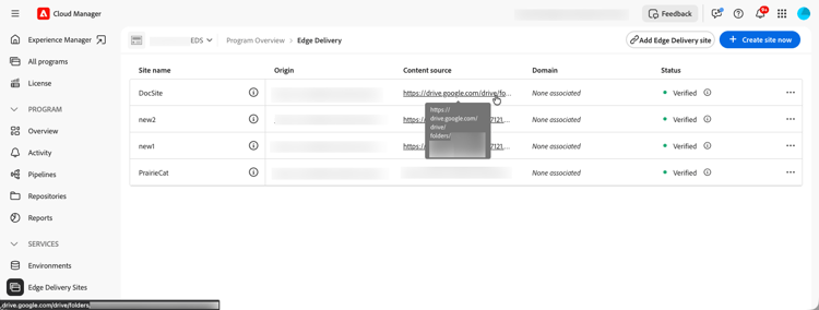 AEM オーサーからEdge Deliveryへのコンテンツの公開。