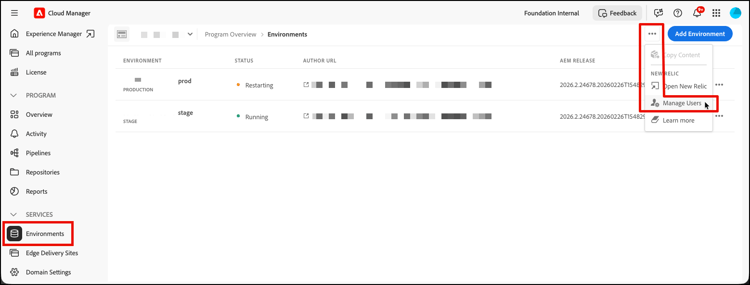 New Relic ユーザーの管理