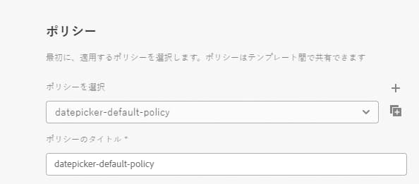 日付選択のテンプレートポリシー