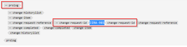 JIRA ID 参照を含むプロローグセクション