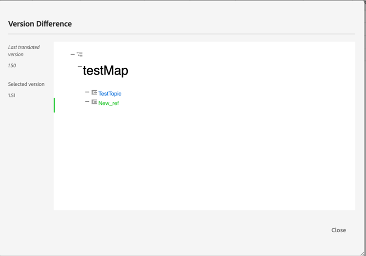 バージョン差異ダイアログ