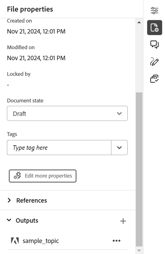 トピックの Sites ページを表示
