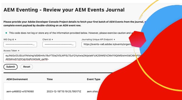 AEM イベントジャーナルの読み込み