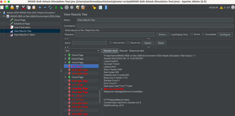 JMeter の 503 応答 - ModSecurity