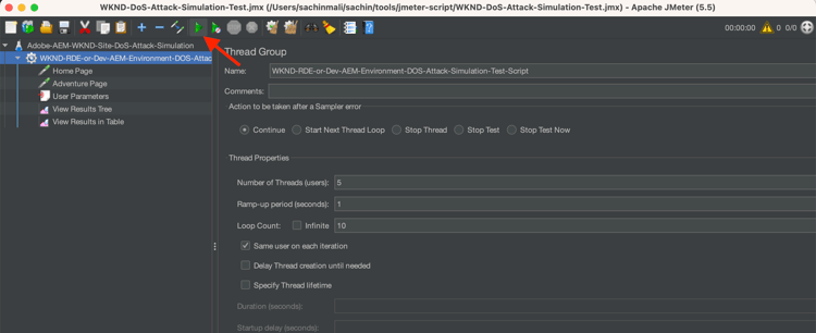 JMeter スクリプトの実行 - ModSecurity