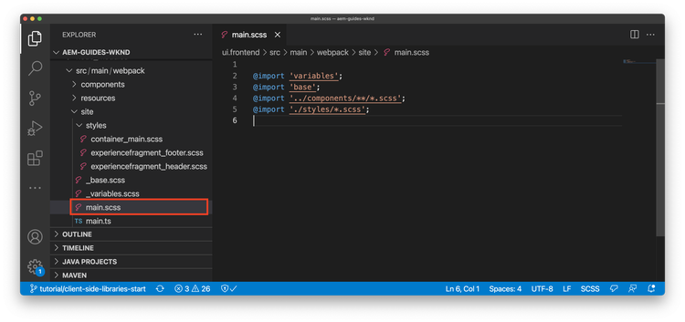 main.scss - entrypoint