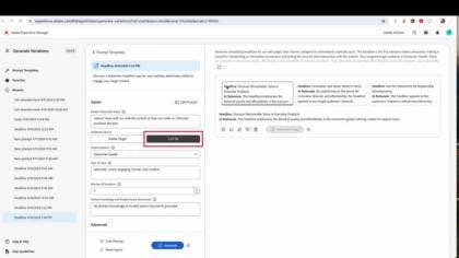 バリエーションの生成 – CSV ファイルオーディエンスの使用