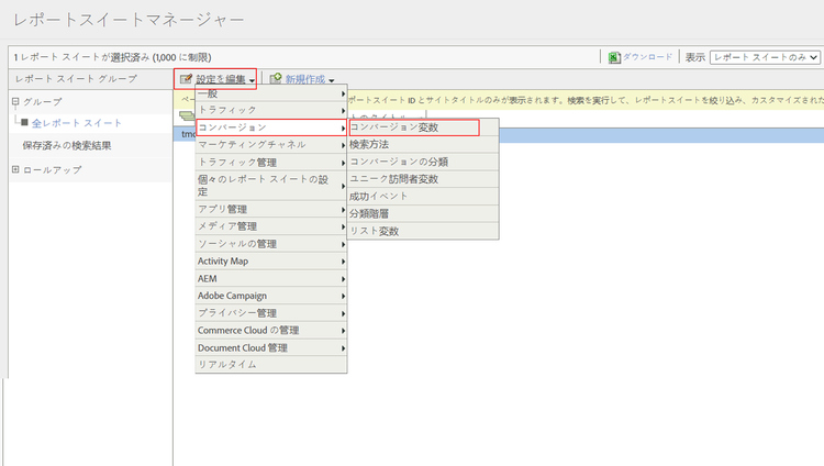 Analytics コンバージョン変数