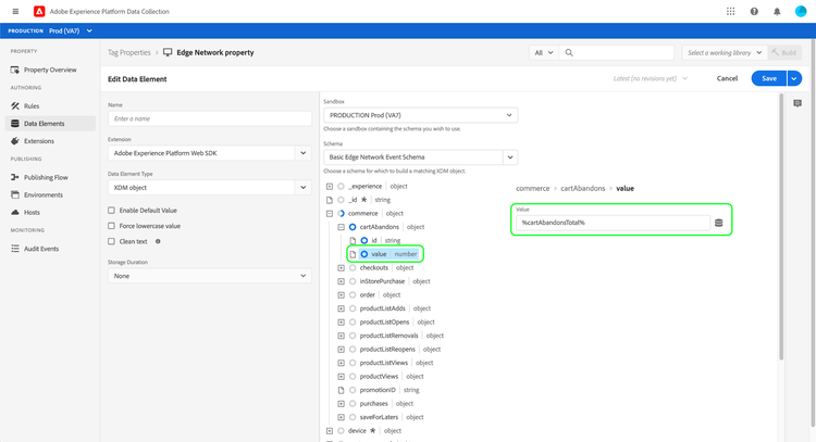 XDM フィールドへのデータのマッピング