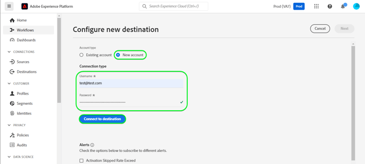 認証方法を示す Platform UI のスクリーンショット。