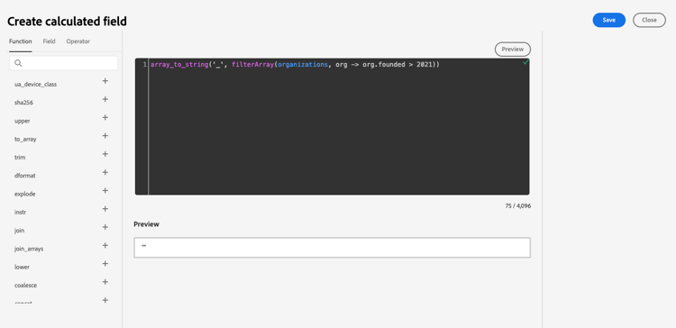 filterArray 関数の例