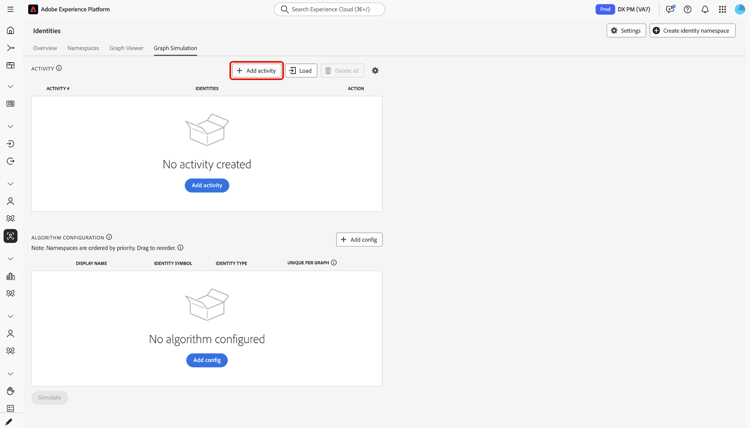 アクティビティセクションで、新しいID イベントのダイアログを開きます。