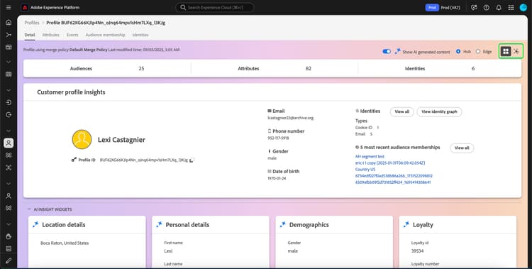 カードとグラフの表示切り替えがハイライト表示されています。